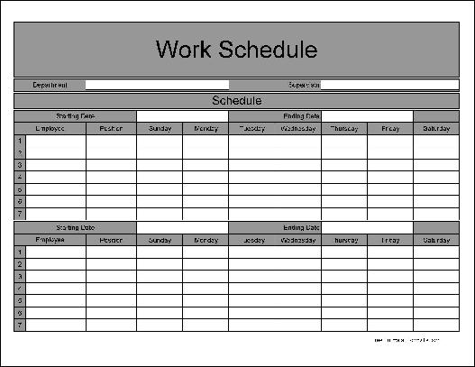 Bi Weekly Employee Schedule Template from www.formville.com