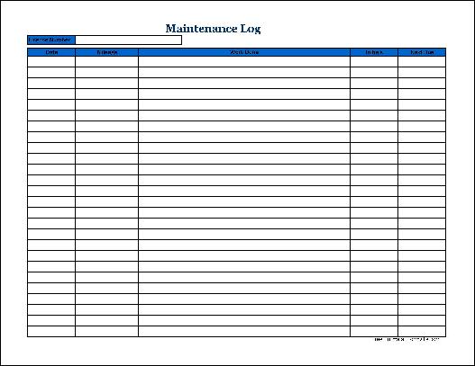 Automotive Maintenance Log Pdf