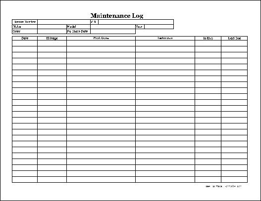 Free printable car maintenance log