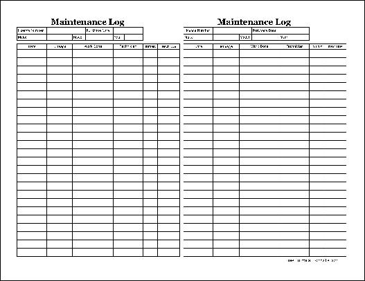 Free printable car maintenance log