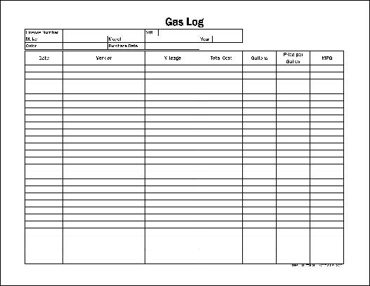 Gas Mileage Template from www.formville.com