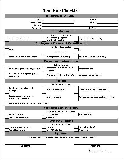 You Should Probably Read This New Employee Checklist Templates