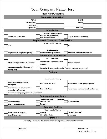 50 Useful New Hire Checklist Templates Forms ᐅ Template Lab