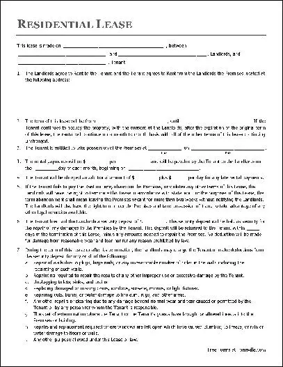 Rental Lease Agreement Template Free Download from www.formville.com