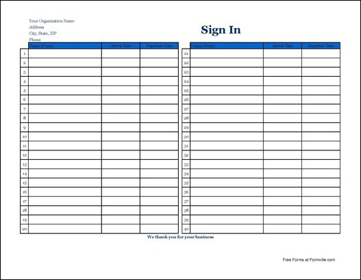 Basic Sign Up Sheet Template from www.formville.com