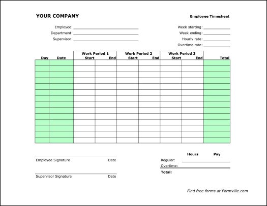 Free Printable Bi Weekly Timesheet Template Link