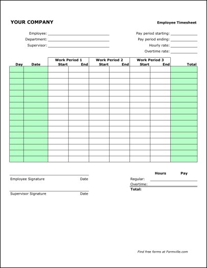 Semi monthly timesheets free