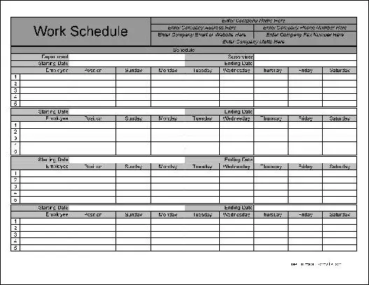 Free Personalized Numbered Row Monthly Work Schedule from Formville