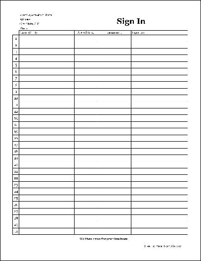 Free Easy-Copy Simple Company Volunteer Sign In Sheet with Signature ...